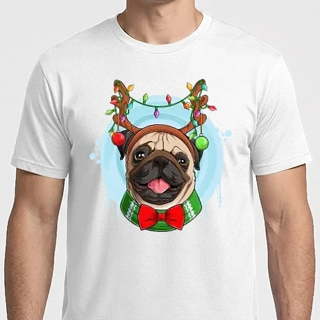 Férfi Imperial póló - Mopsz Karácsonyi minta