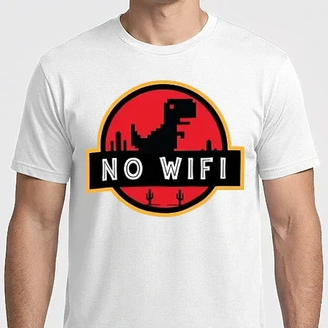 Férfi Imperial póló - Jurassic p - No wifi