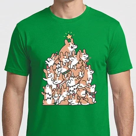 Férfi Imperial póló - Corgi karácsonyfa