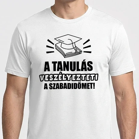 Férfi Imperial póló - A tanulás veszélyezteti a szabadidőmet!