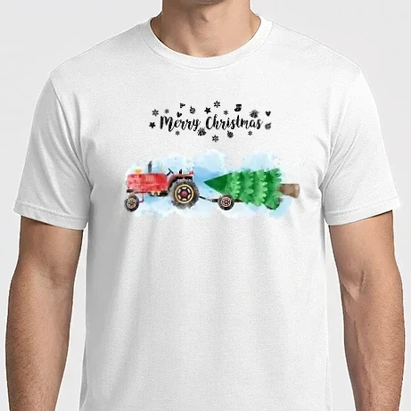 Férfi Imperial póló - Merry Christmas Tractor Driver
