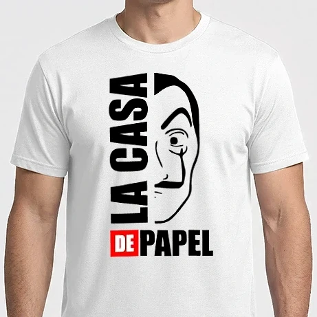 Férfi Imperial póló - La Casa DE Papel - fehérre