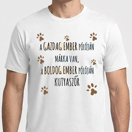 Férfi Imperial póló - A boldog ember pólóján kutyaszőr van
