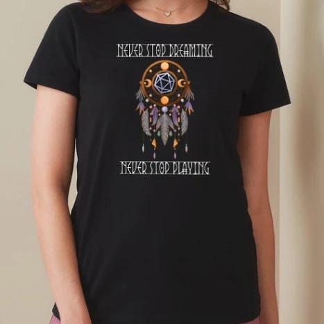 Női prémium kerek nyakú póló  - Never stop playing
