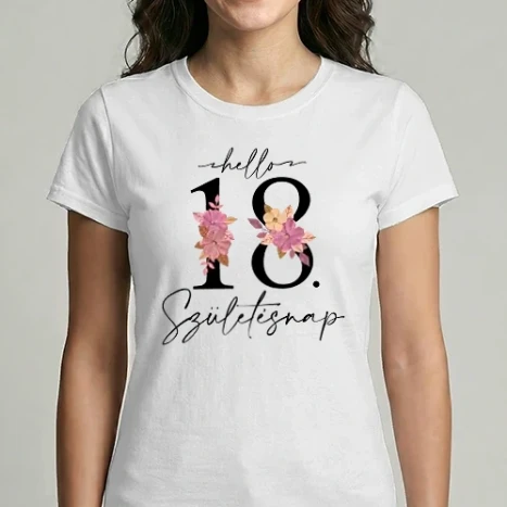 Női Imperial póló - Hello 18. születésnap - fekete