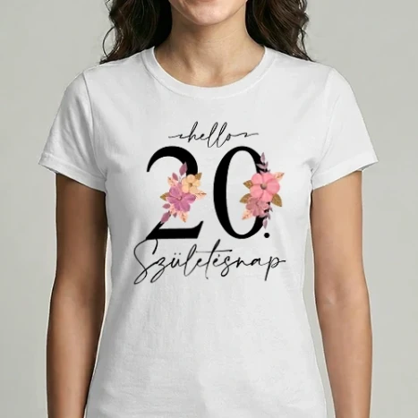 Női Imperial póló - Hello 20. születésnap - fekete