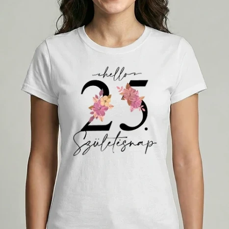 Női Imperial póló - Hello 25. születésnap - fekete