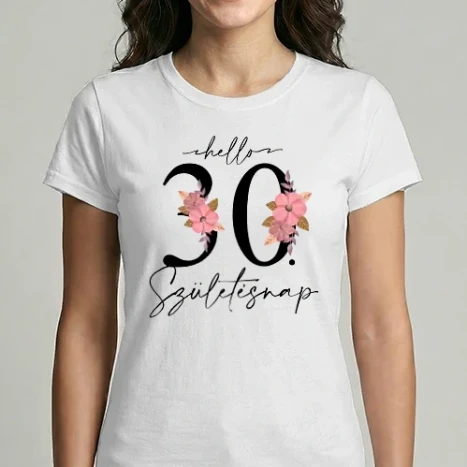 Női Imperial póló - Hello 30. születésnap - fekete