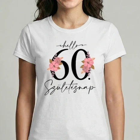 Női Imperial póló - Hello 60. születésnap - fekete