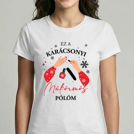 Női Imperial póló - Karácsonyos műkörmös póló