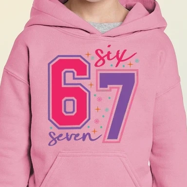 Gyerek kapucnis pulóver - 67 six seven pink