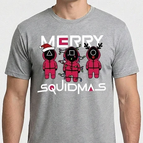 Férfi Imperial póló - Squid game - karácsony - Merry squidmas