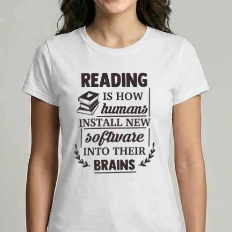 Női Imperial póló - Reading is how humans install new software