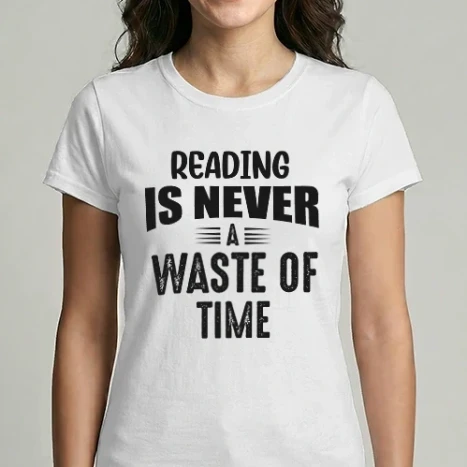 Női Imperial póló - Reading is never a Waste of Time