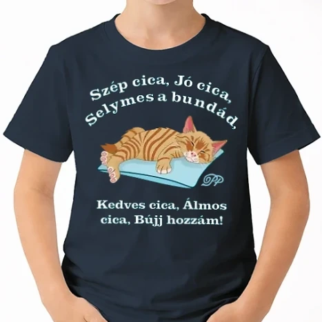 Uniszex gyerek Póló - Cicás Altató