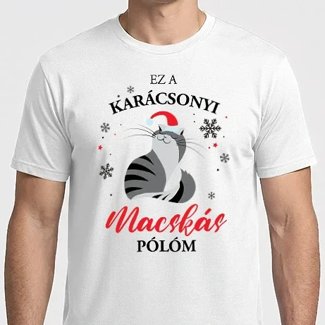 Férfi Imperial póló - Karácsonyi macskás póló