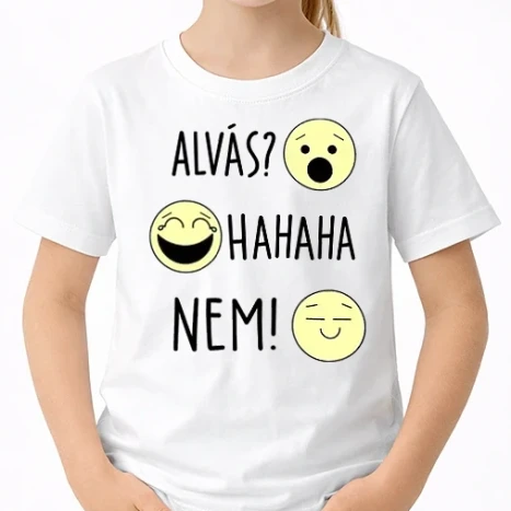 Uniszex gyerek Póló - alvás hahaha nem