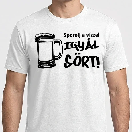 Férfi Imperial póló - Spórolj a vízzel, igyál sört!