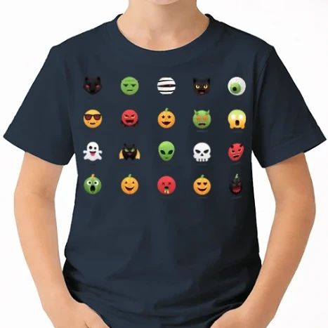 Uniszex gyerek Póló - Halloween emoji