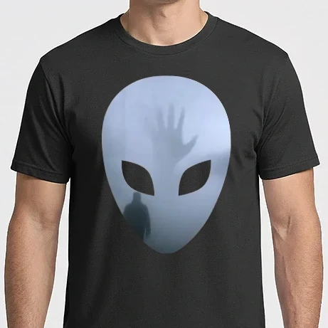 Férfi Imperial póló - Köztünk élnek fej - UFO - űrlény fej