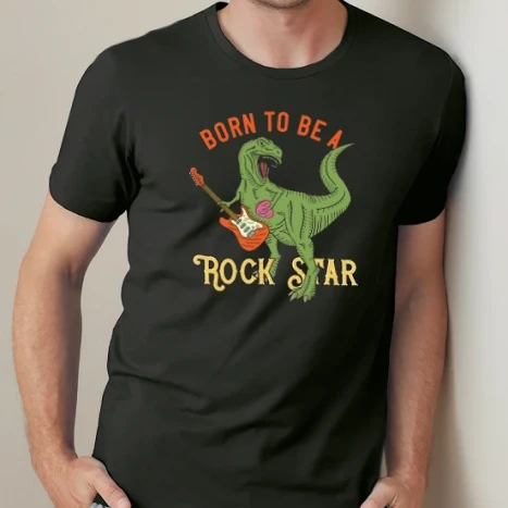 Férfi prémium fit kerek nyakú póló - T-rex_music_1