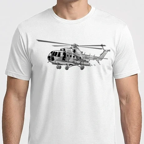 Férfi Imperial póló - MI-8 helikopter (szürke)