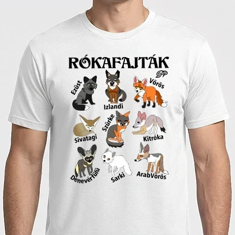 Férfi Imperial póló - Rókafajták fekete felirattal