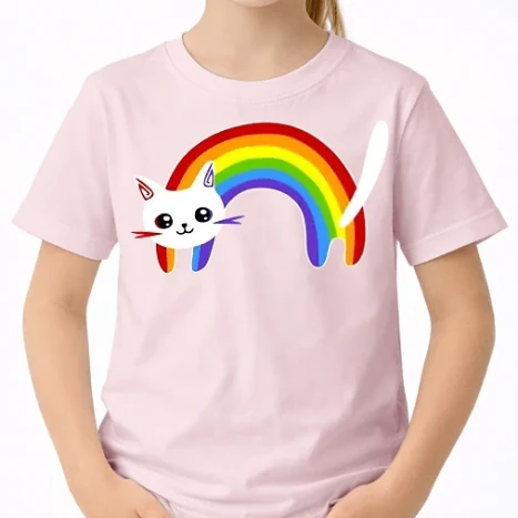 Uniszex gyerek Póló - Rainbowkitty