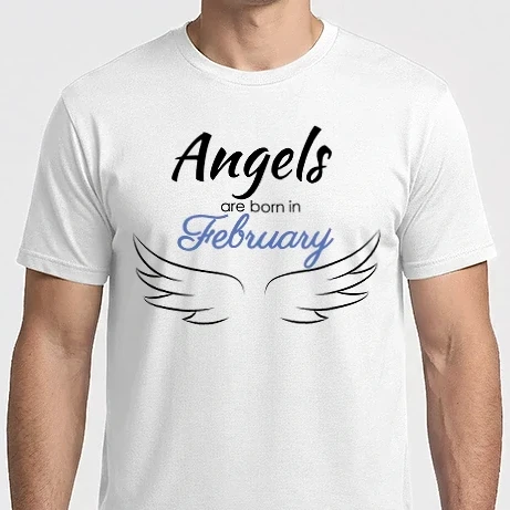 Férfi Imperial póló - Angels are born in February