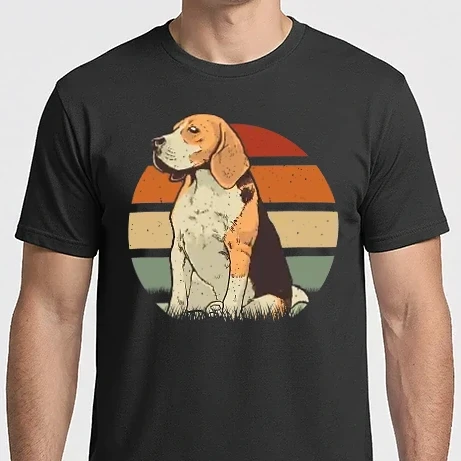 Férfi Imperial póló - Beagle Retro Sunset