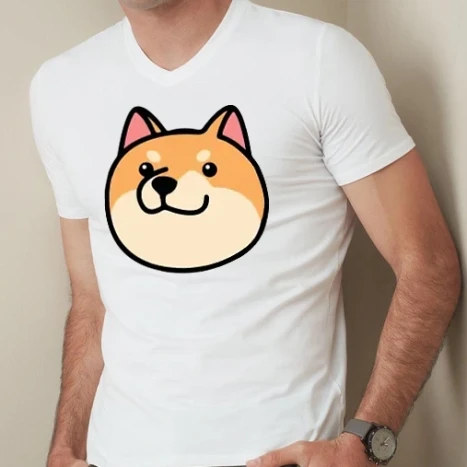 Férfi prémium fit V-nyakú póló - Shiba inu fej