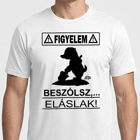 Férfi Imperial póló - Figyelem Beszólsz Eláslak