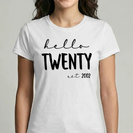 Női Imperial póló - Hello Twenty birthday - fekete