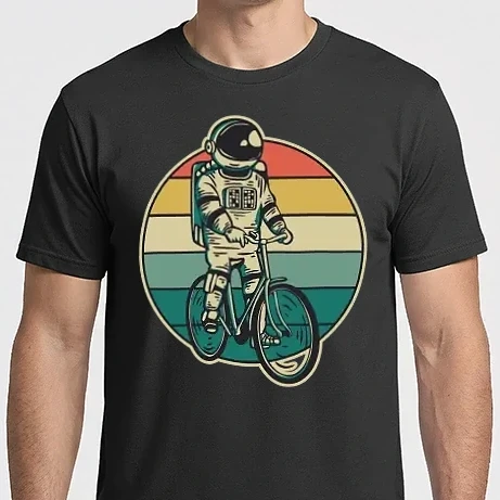 Férfi Imperial póló - Bringázó űrhajós 