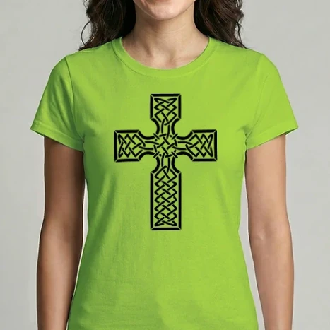 Női Imperial póló - Kereszt - kelta stílus (fekete)