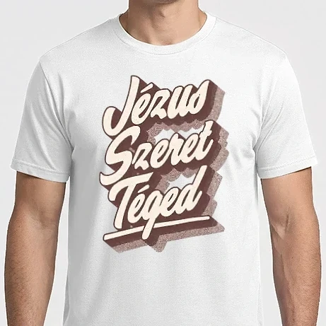 Férfi Imperial póló - Jézus szeret téged retro