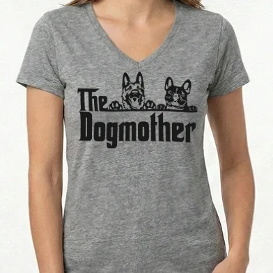 Női V-nyakú póló - dogmother01
