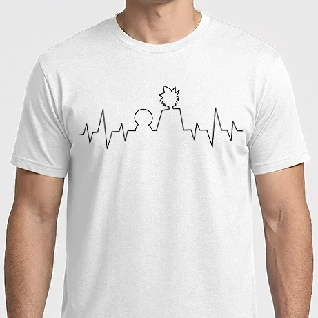 Férfi Imperial póló - Rick és Morty Heartbeat black