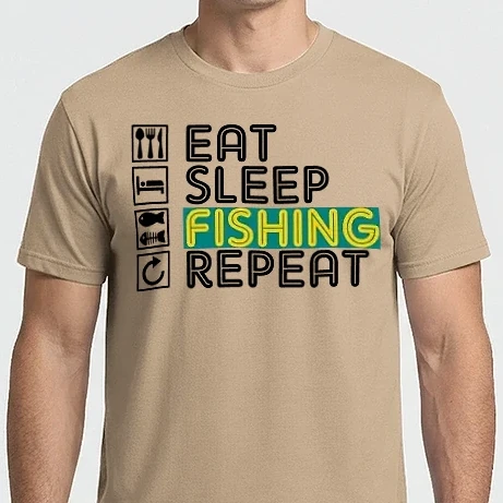 Férfi Imperial póló - eat sleep fishing repeat