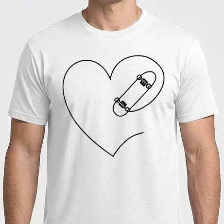 Férfi Imperial póló - deszkás szív