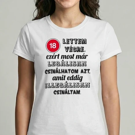 Női Imperial póló - 18 éves lettem fekete