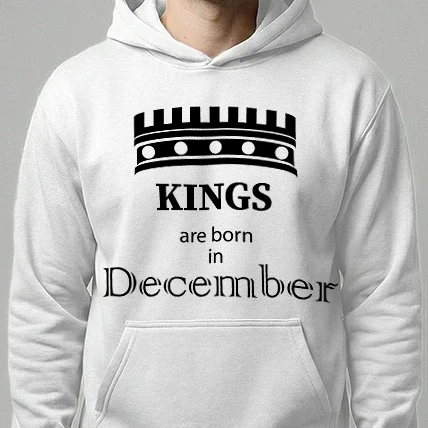 Férfi kapucnis pulóver - Kings are born in December
