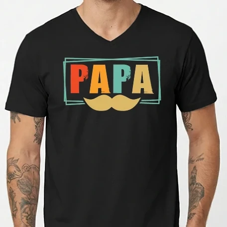 Férfi V-nyakú póló - Papa