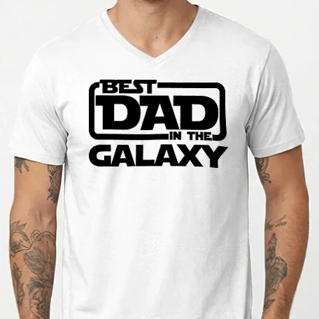 Férfi V-nyakú póló - Legjobb apa a galaxisban 