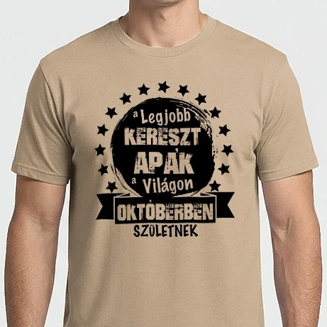 Férfi Imperial póló - A legjobb Keresztapák a világon Októberben születnek