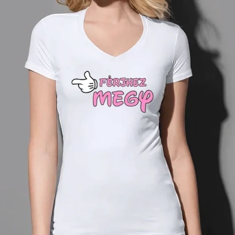 Női prémium V-nyakú póló - Férjhez megy