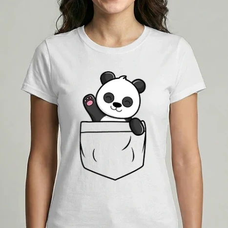 Női Imperial póló - Panda zsebminta