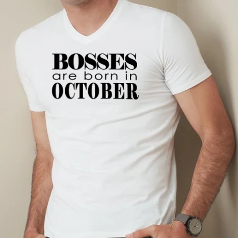 Férfi prémium fit V-nyakú póló - Bosses are born in November