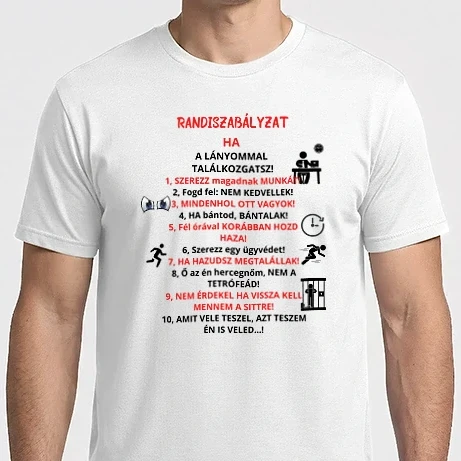 Férfi Imperial póló - Randiszabályzat ha a lányommal találkozgatsz