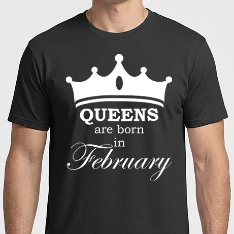 Férfi Imperial póló - Queens are born in February 2